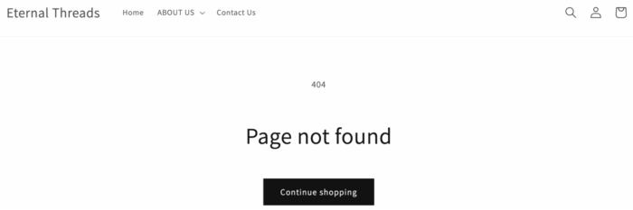 Default Shopify 404 page.