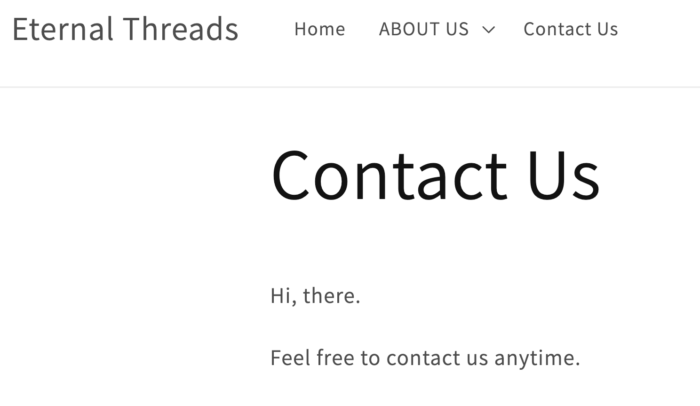 default contact page