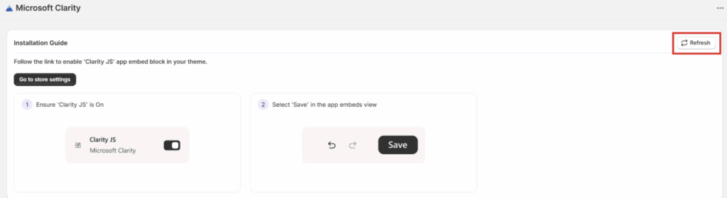 Click refresh button to capture data