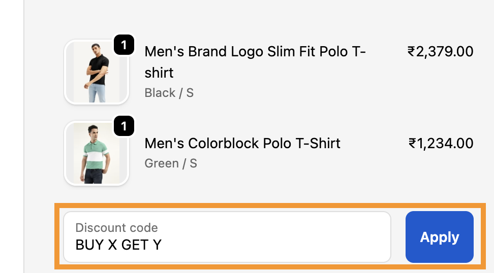 Manual method to add buy X get Y on Shopify