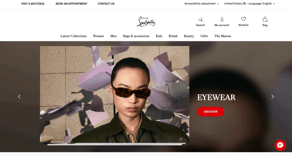 Christian Louboutin - a magento website