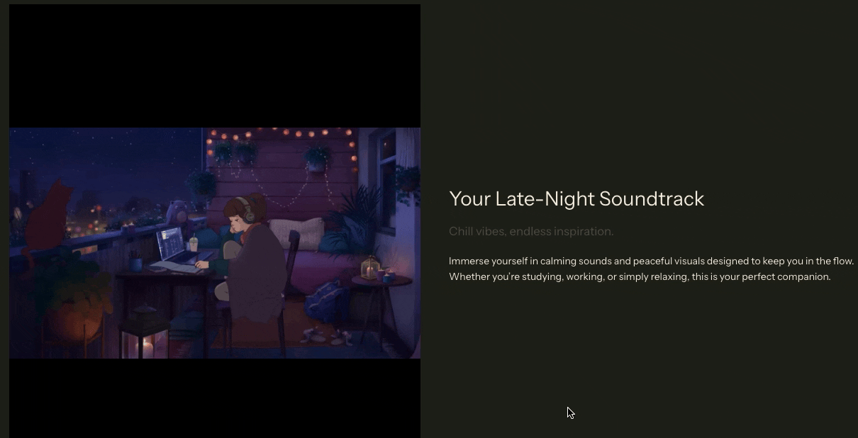 Preview of the video with text section using custom code.