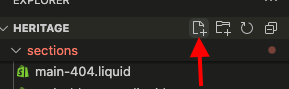 code editor showing to create a new file in the directory. Use this to Add a team section to Shopify.