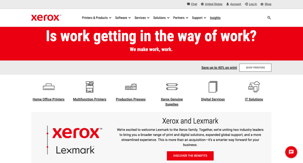 Xerox - a magento website