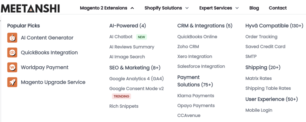 Meetanshi Magento 2 Extensions