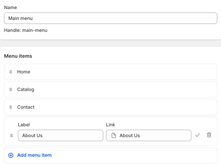 add the created page to the navigation menu.