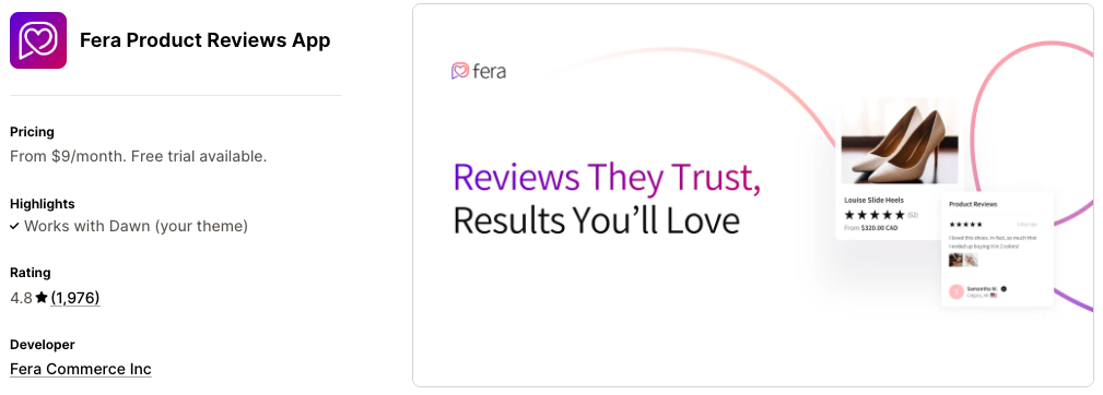 Fera Product Reviews App