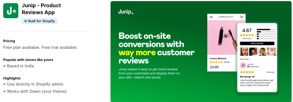 Junip ‑ Product Reviews App
