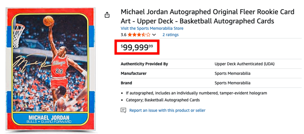 Michael Jordan Autographed Original Fleer Rookie Card
