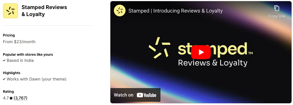 Stamped Reviews & Loyalty