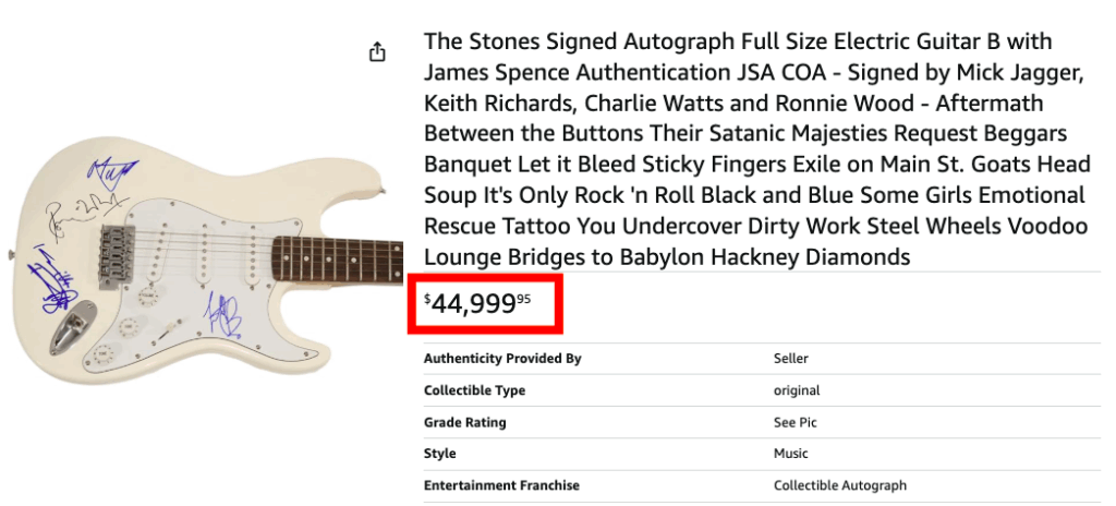 The Stones Signed Autograph Full-Size Electric Guitar
