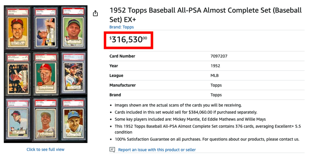 1952 Topps Baseball Complete Set