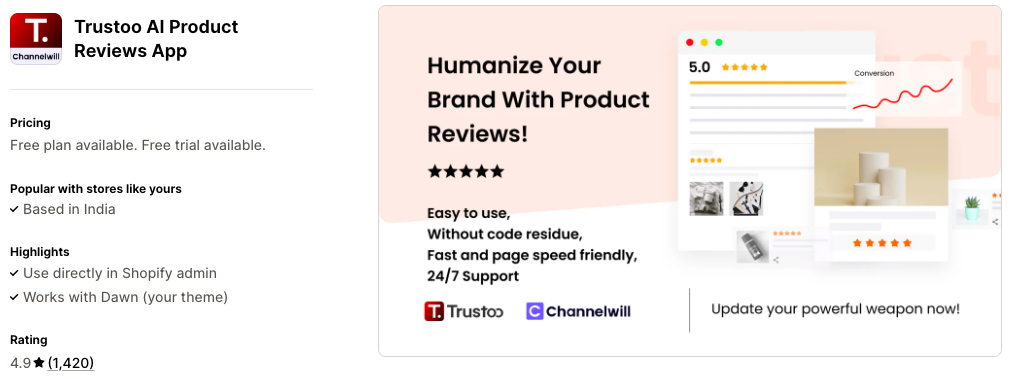 Trustoo AI Product Reviews App