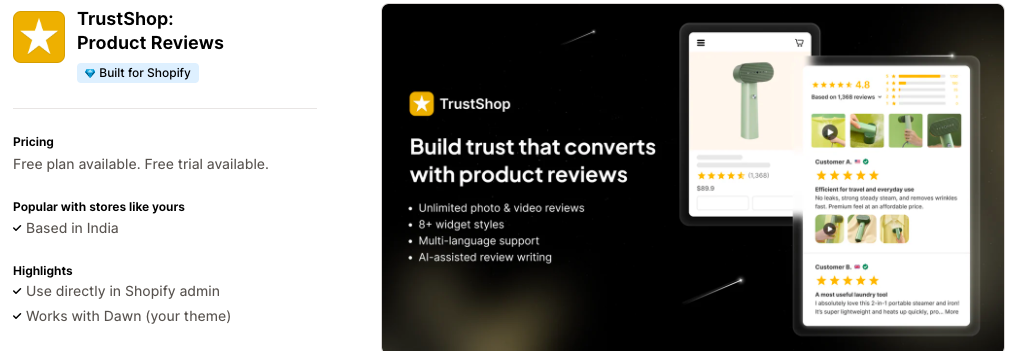  TrustShop: Product Reviews