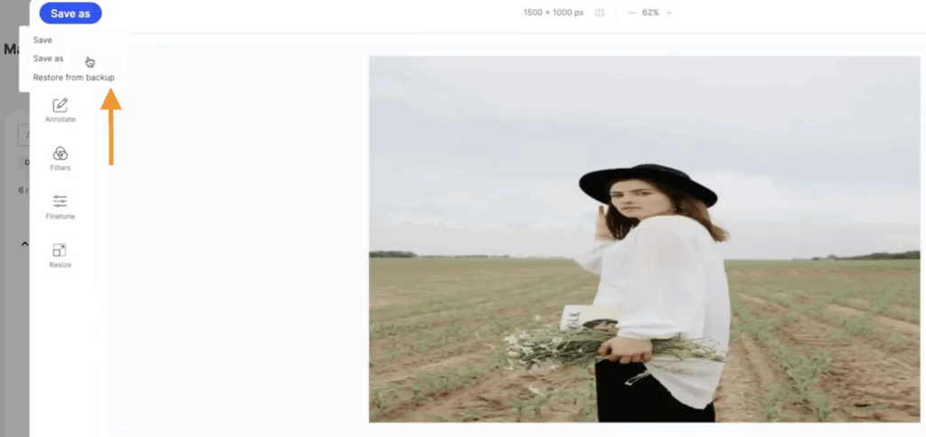 Image editor feature of Hyva commerce