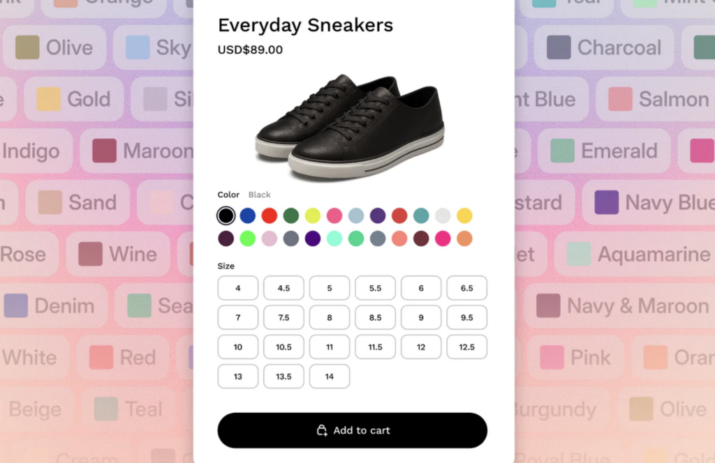 Shopify product variants