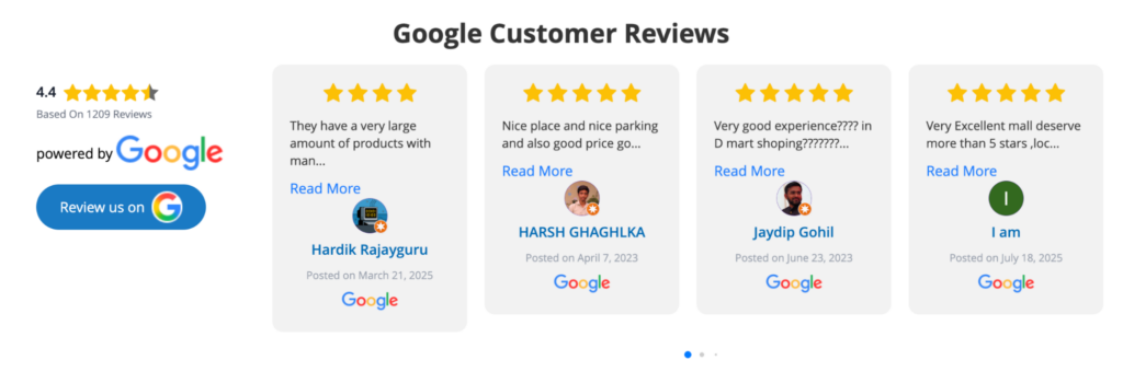Google reviews on the Magento 2 frontend