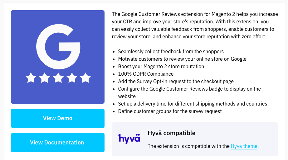 Google Customer Reviews for Magento 2 by Aitoc