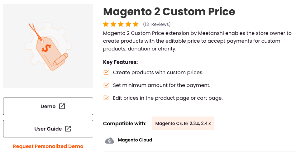 Magento 2 Custom Price by Meetanshi