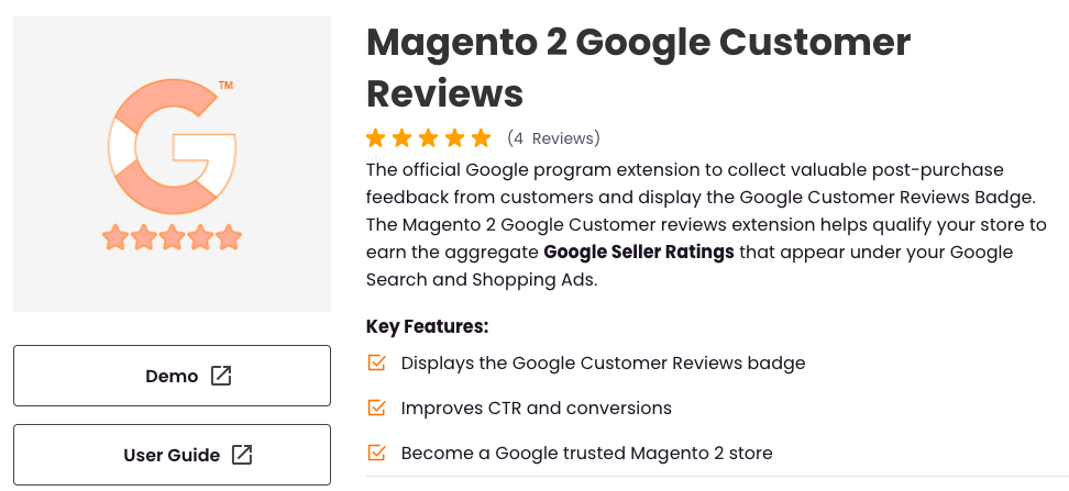 Magento 2 Google Customer Reviews by Meetanshi