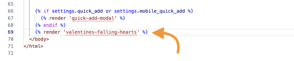 Add the render line for Valentines day