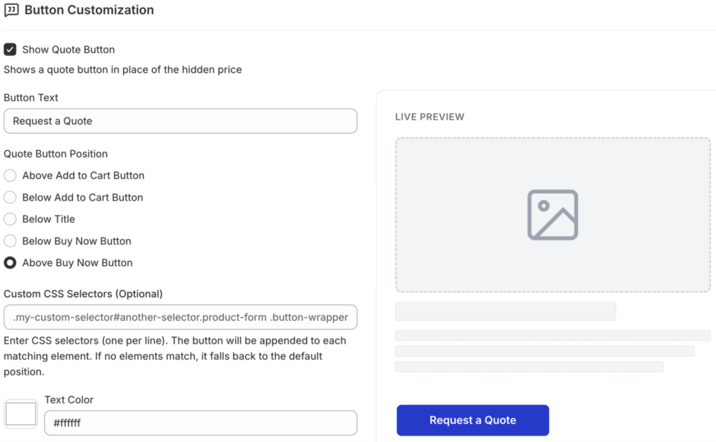 Add a request a quote button