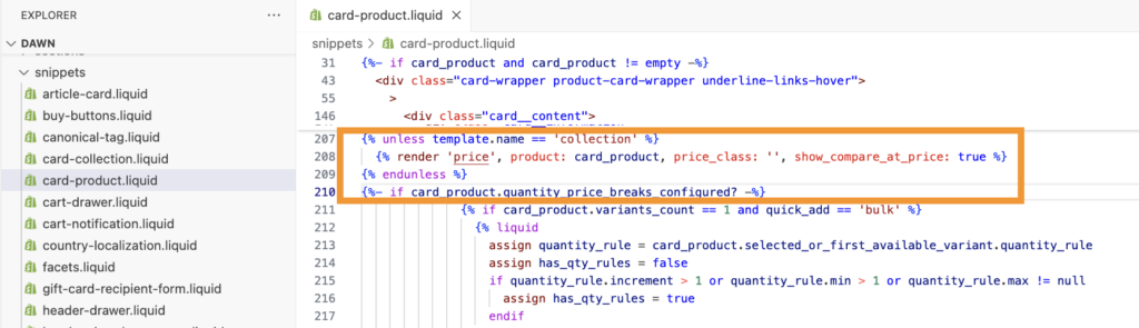 Custom code to hide price in Shopify