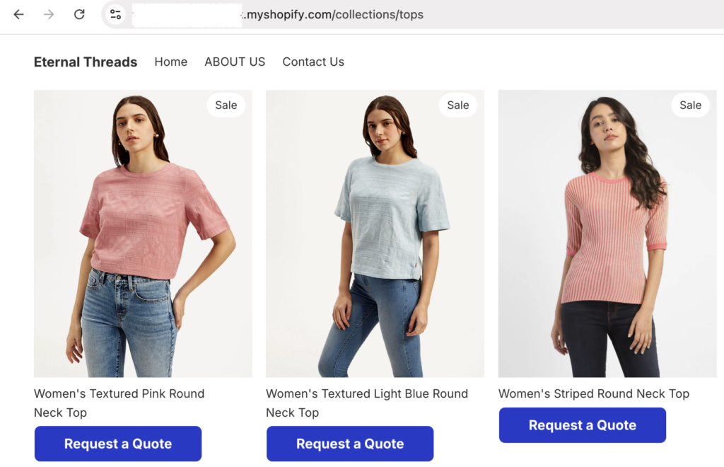 Hide product price on specific collection