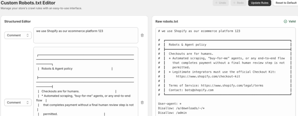 MIT Custom Robotx txt app for Shopify