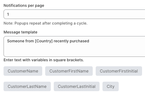Customize appearance and set timing of popup