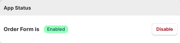 Toggle the quick order form to Enable