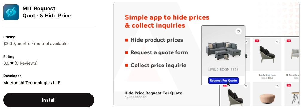 MIT Request for Quote & Hide Price