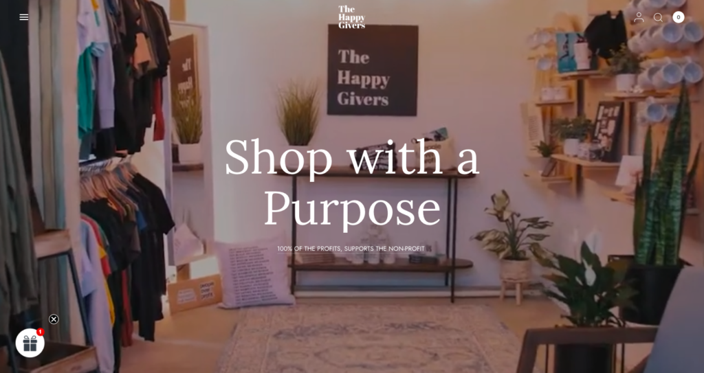 The Happy Givers, a brand using Printify in Shopify store