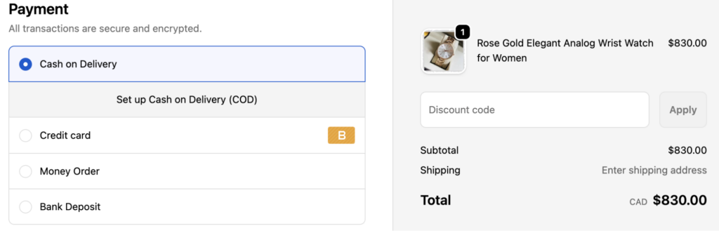 Save and Test the Payment Option
