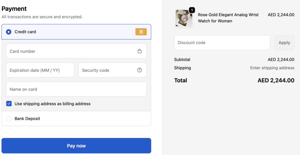 Save and Test the Payment Option