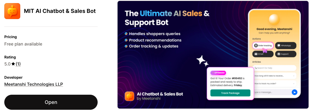 MIT AI Chatbot & Sales Bot