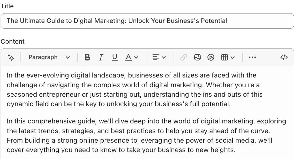Add blog content