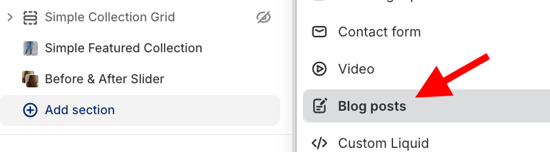 Add a Blog Section to theme editor