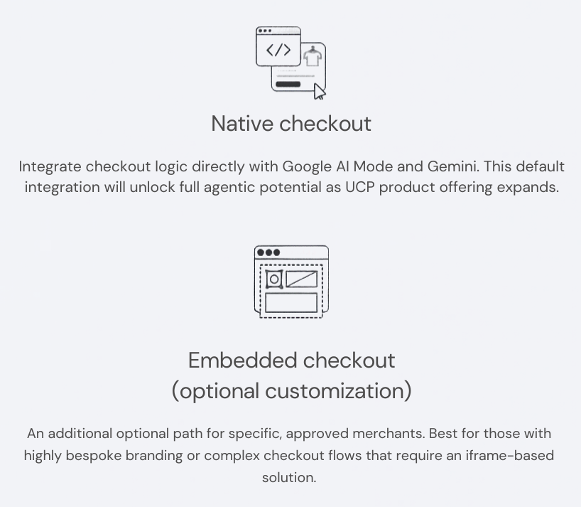 UCP transaction options