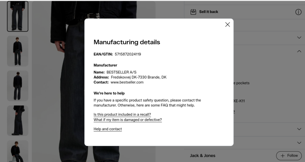 Add Manufacturer Information 