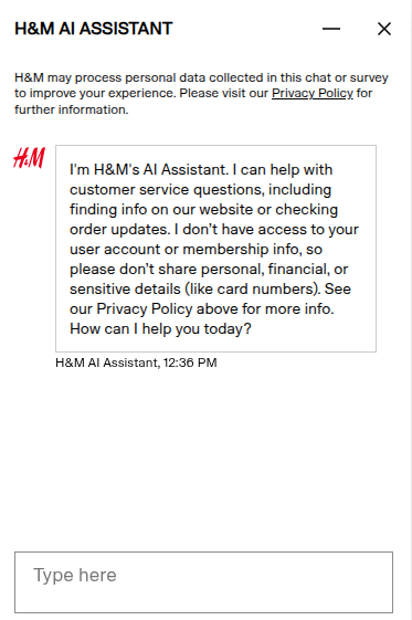 Example of customer support