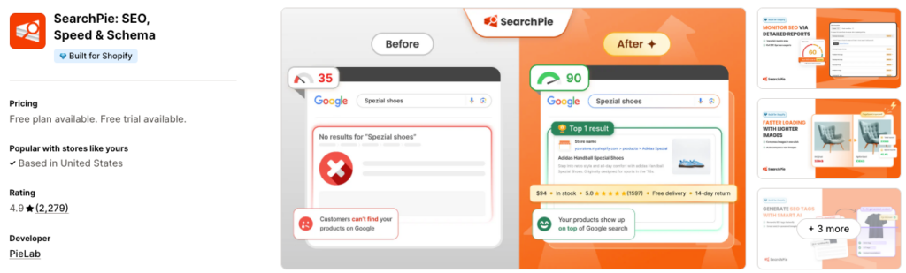 SearchPie: SEO, Speed & Schema