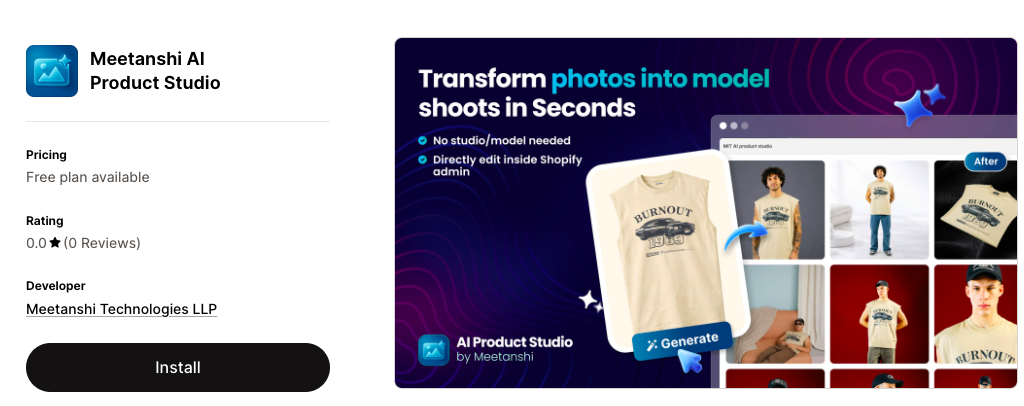 Meetanshi Product Studio App