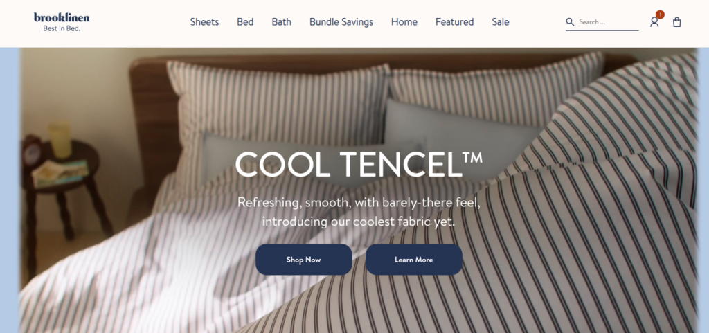Brooklinen, a Shopify store