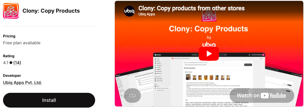 Clony copy products