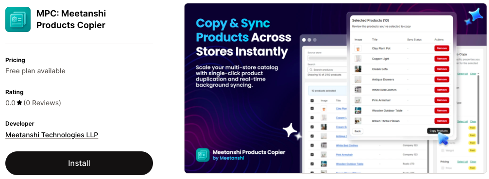 MPC: Meetanshi Products Copier