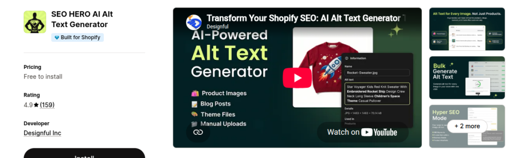 SEO HERO AI Alt Text Generator