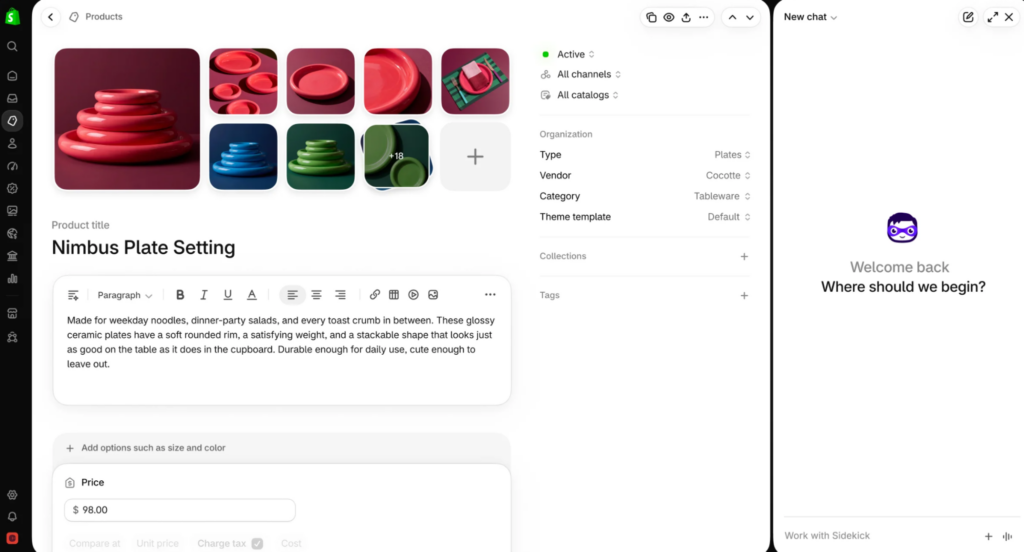 Redesigned Shopify Admin