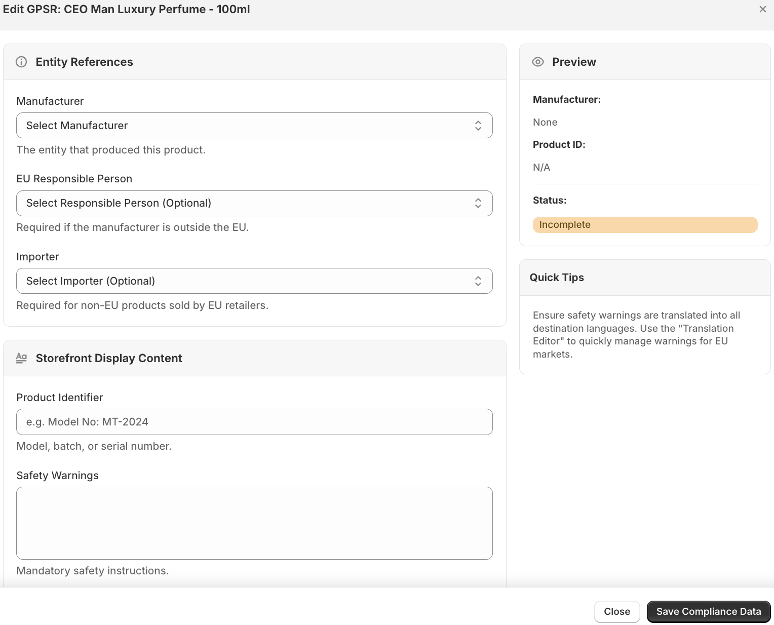 start configuring the details