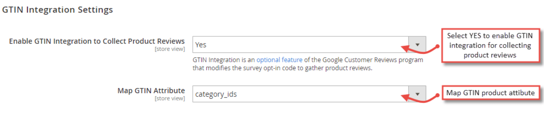 GTIN Integration Settings